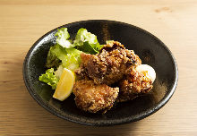 Fried locally raised chicken