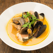 Mussels steamed in wine