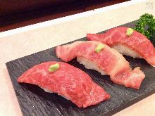 Assorted beef sushi, 3 kinds