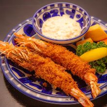 Deep-fried whole shrimp