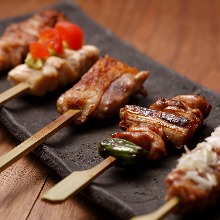 Assorted grilled chicken skewers, 5 kinds