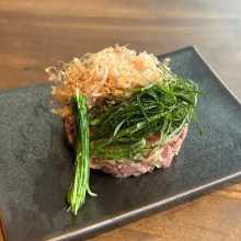 Red beef and salt tartare