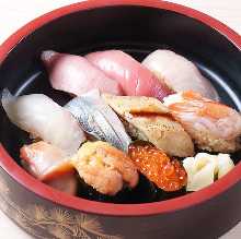 Assorted nigiri sushi, 10 kinds Assorted nigiri sushi, 10 kinds