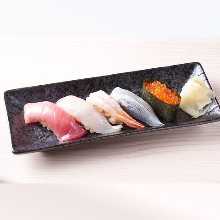 Assorted nigiri sushi, 5 kinds Assorted nigiri sushi, 5 kinds