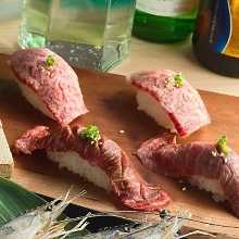 Wagyu beef nigiri sushi