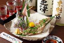 Horse mackerel sashimi Horse mackerel sashimi