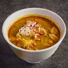 Buckwheat noodles dipped in a broth
