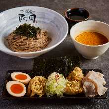 Buckwheat noodles dipped in a broth