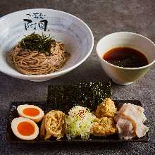 Buckwheat noodles dipped in a broth