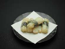 Japanese yam cut into strips