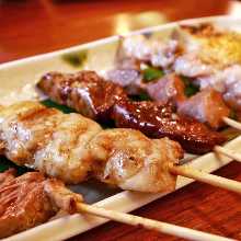 Assorted grilled skewers
