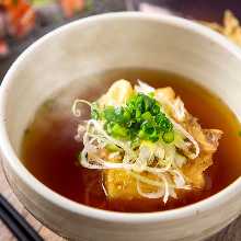 Deep-fried tofu in broth