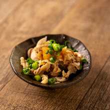 Chicken skin with ponzu