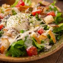 Caesar salad with slow-poached egg