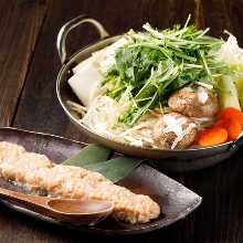 Chicken and vegetable mizutaki hotpot
