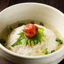 Ago (flying fish) broth chazuke(Choose from 3 types/mustard greens, mentaiko, and plum)