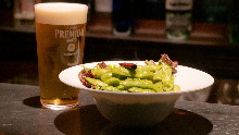 Grilled edamame, peperoncino flavor