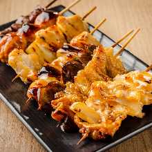 Assorted grilled skewers
