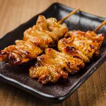 Chicken skin skewer