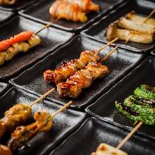 Assorted grilled vegetable skewers