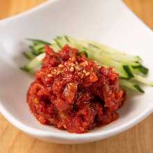 Chanja (Korean spicy marinated cod innards) Chanja (Korean spicy marinated cod innards)