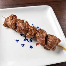 Grilled pork cheek skewer