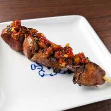 Grilled pork liver skewer