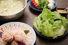 Agu pork & lettuce shabu-shabu set