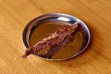 Grilled pork heart skewer