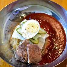 Chilled bibimbap noodles without broth
