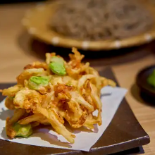 Kakiage Soba (Soba with Mixed Vegetable Tempura) (Zaru/Kake)