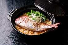 Minced sea bream and rice