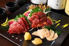 Assorted edible horse meat