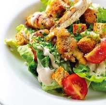 Young Chicken Caesar Salad with Soft-Boiled Egg