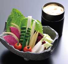 Selected Vegetables Bagna Cauda with Anchovy Cream Sauce