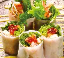 Fresh Spring Rolls with Plenty of Fillings & Garlic Mayo Sauce