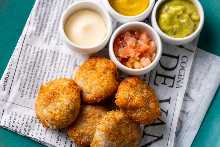 White Bean Falafel with Four Dipping Sauces