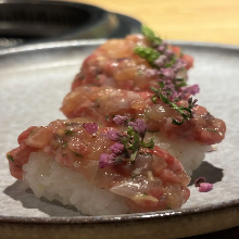 Seared Wagyu beef nigiri sushi