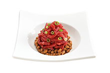 Horse meat tartare and natto