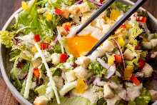 Caesar salad with slow-poached egg