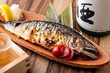 Salted and grilled mackerel