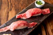 Beef tongue sushi