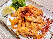 Fried pink shrimp
