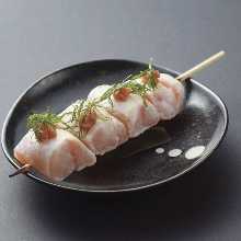 Grilled chicken tenderloin skewers