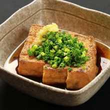 Charcoal grilled deep-fried tofu