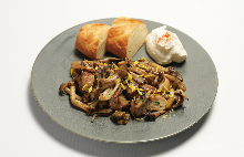 Sauteed Mushrooms and Chicken with Herbed Butter