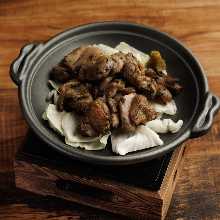 Slightly boiled chicken tenderloin with wasabi