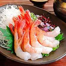Ama ebi (pink shrimp) sashimi