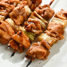 Deep-fried negima skewer