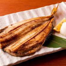 Salted and grilled Atka mackerel